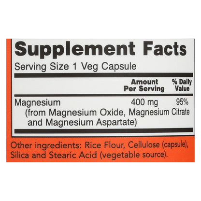 Now Foods Magnesium 400mg - 180 Capsules