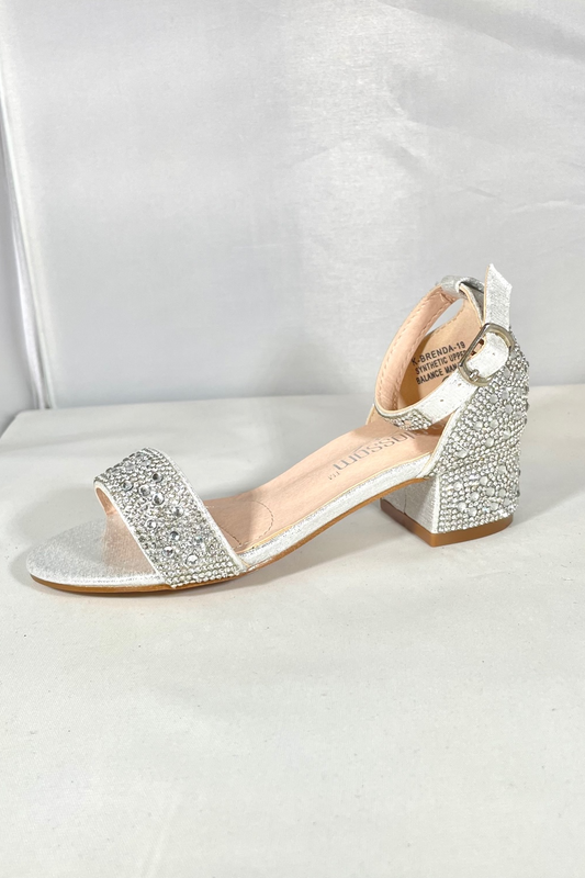 Kids Silver Block-Heel