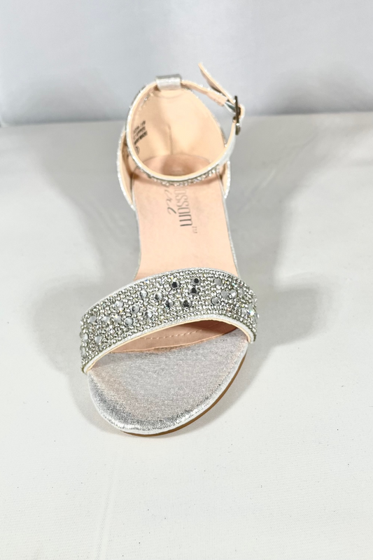 Kids Silver Block-Heel