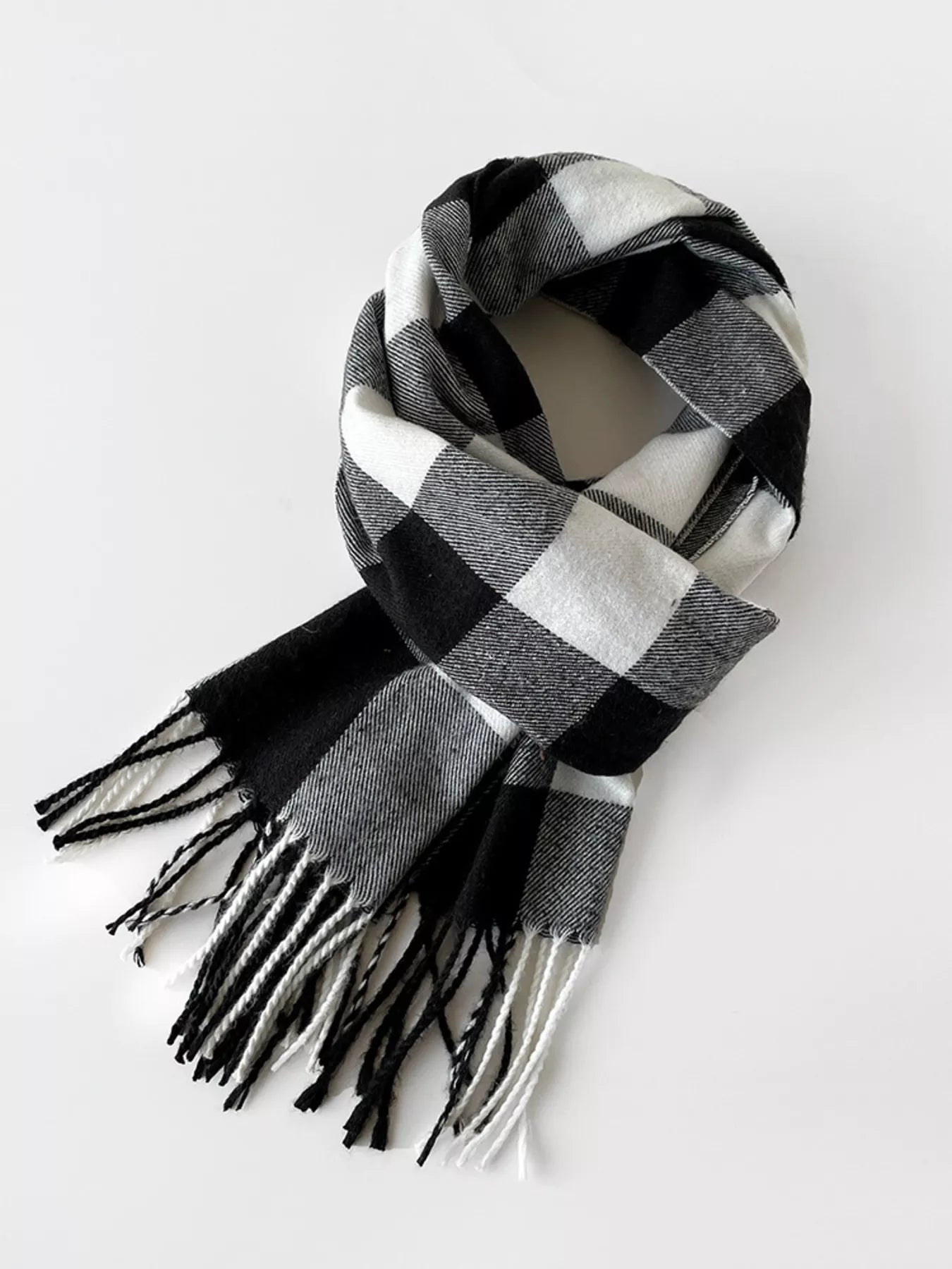 Classic Plaid Fringe Scarf