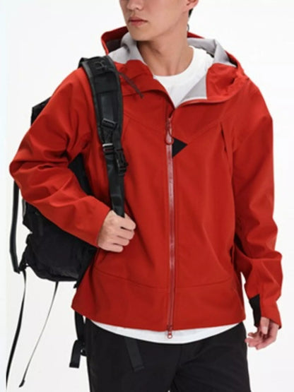 Men's Full Size Zip Up Long Sleeve Hooded Jacket Plus Size