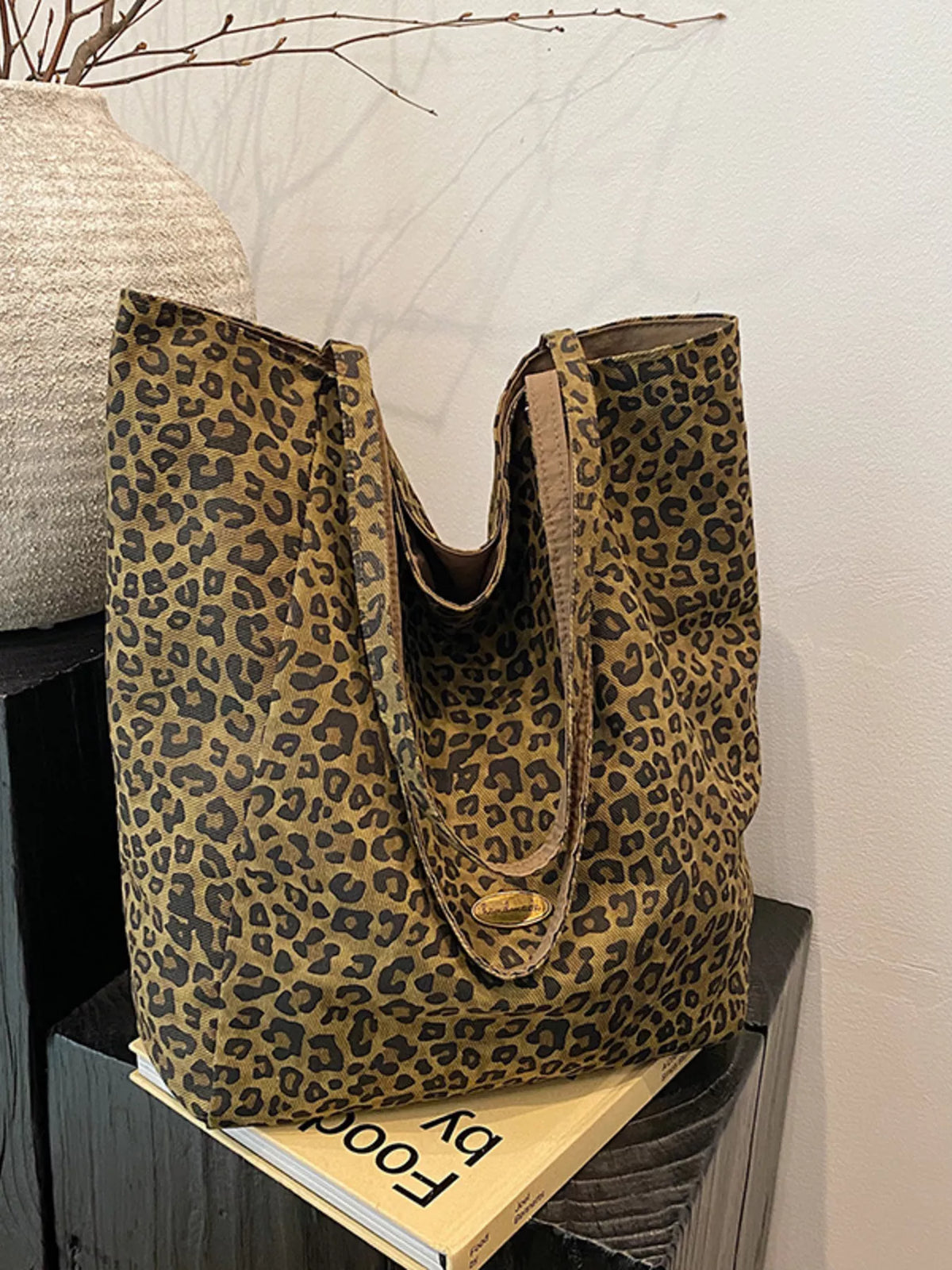 Leopard Print Casual Tote Bag