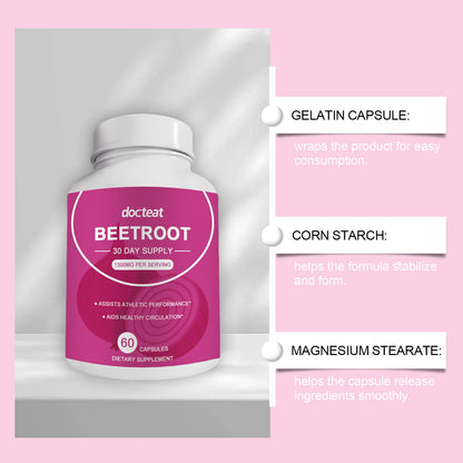 Docteat Beet Root Capsule Beet Root Extract Is Rich In Dietary Fiber
