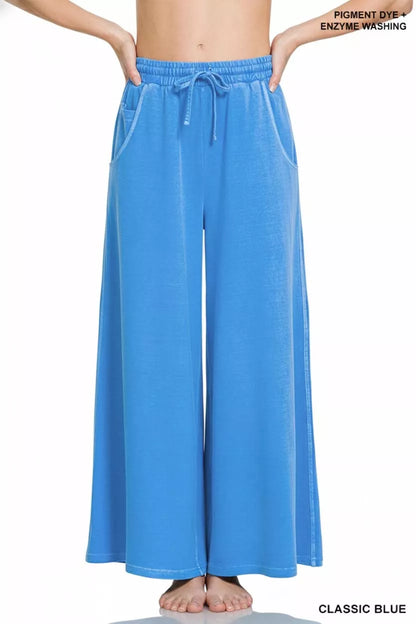 Zenana French Terry Pigment Dye & Enzyme Wash Pants