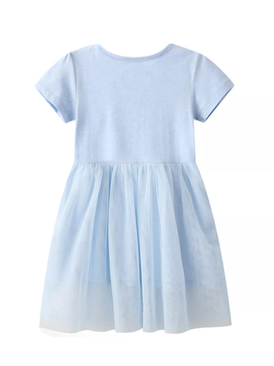 Children's Sequin Round Neck Tulle Dress