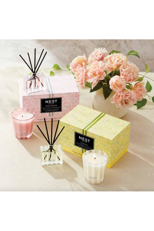 HIMALAYAN SALT/ROSEWATER PETITE CANDLE/DIFFUSER SET