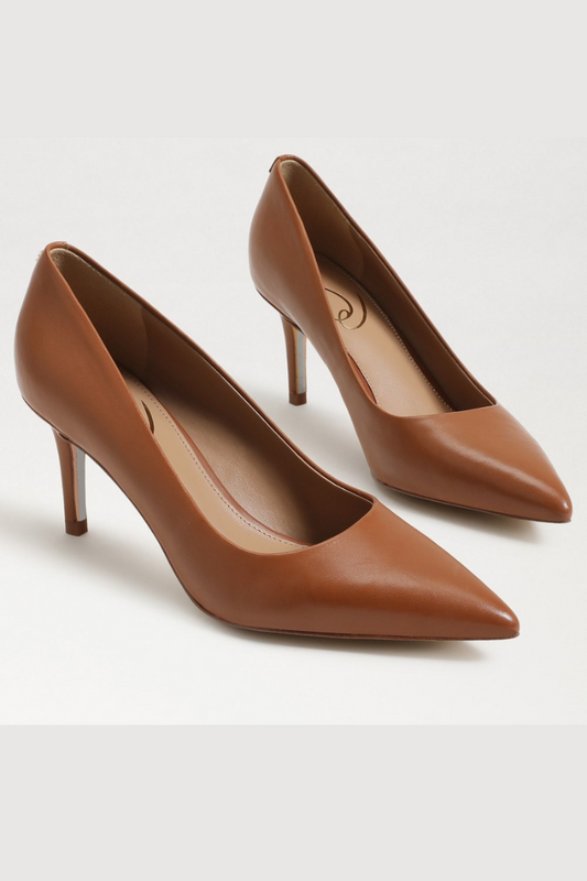Vienna Pointed Toe Heel - Saddle Leather