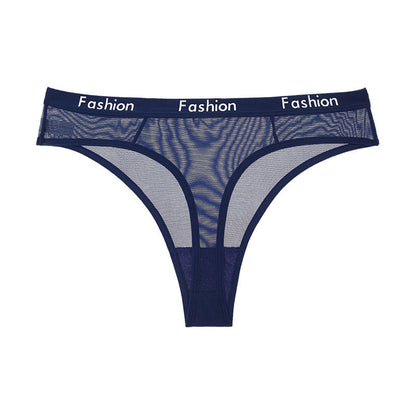 Thong Feminine Mesh Transparent Low Waist Sports Seamless Panties