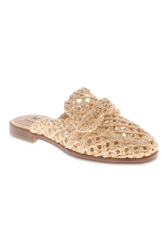 Layce Raffia Woven Bow Mule