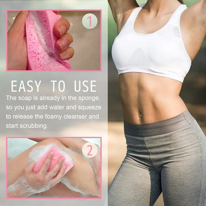 EELHOE Aromatherapy Body Sponge, Firming Skin Belly Calf Arm Toning Body Cleansing Bath Sponge