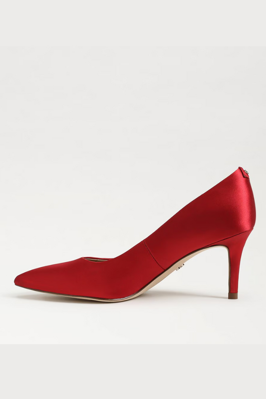 Vienna Pointed Toe Heel - Scarlet Satin