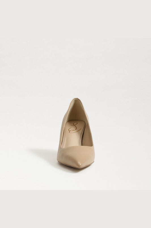 Vienna Pointed Toe Heel - Beige Leather