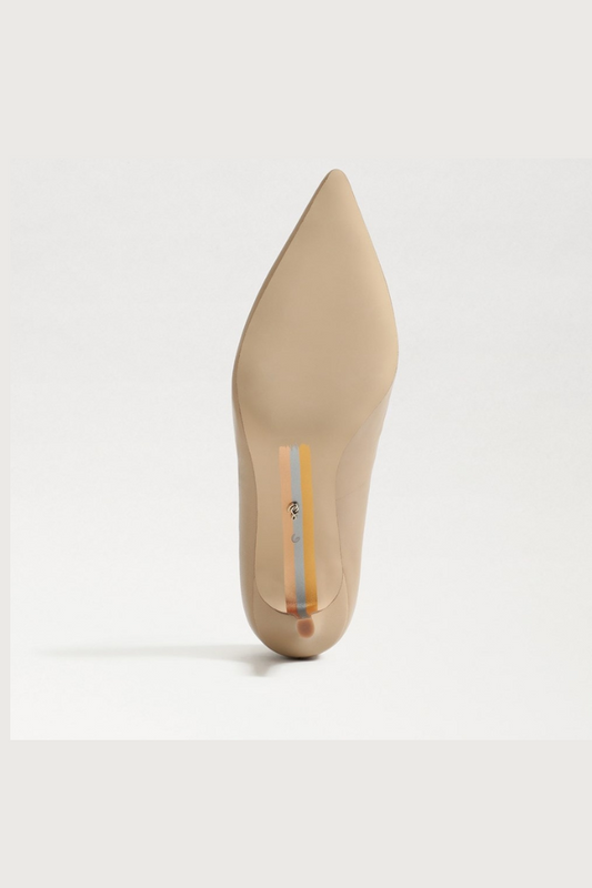 Vienna Pointed Toe Heel - Beige Leather