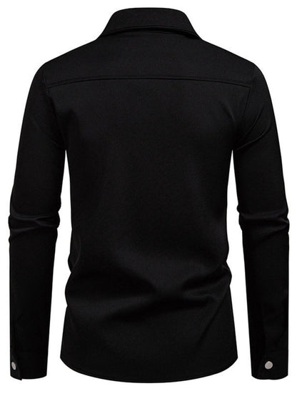 Men's Asymmetrical Button-Down Long Sleeve Shirt
