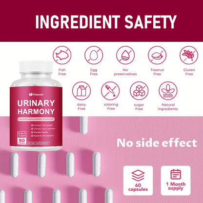 D-Mannose Cranberry Urinary Tract Gummies - 6-in-1 Bladder Health Supplement With Hibiscus & Pumpkin Seed - 90 Urinary Harmony Gummies