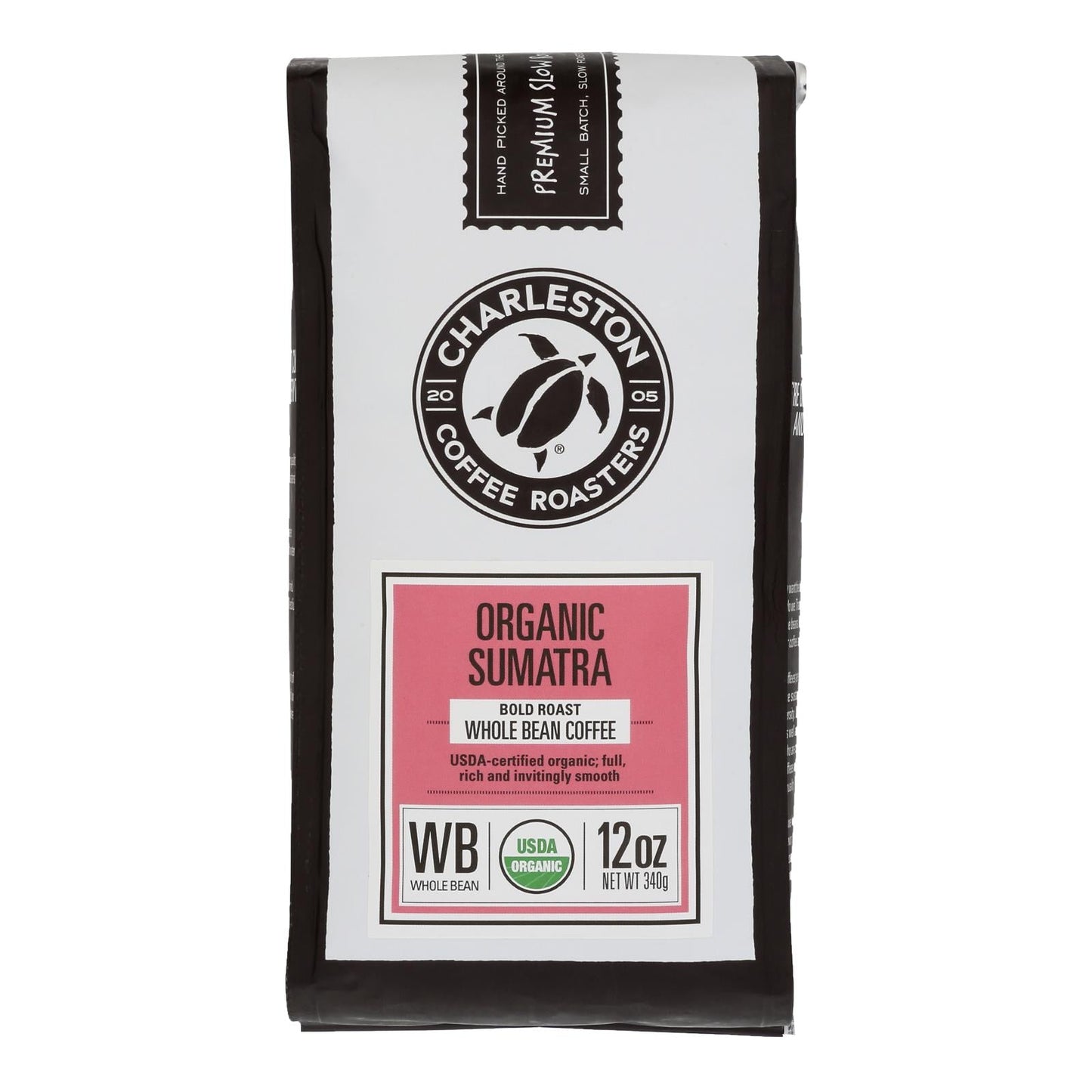 Charleston Coffee Roasters Sumatra Whole Bean Coffee, 12 Oz, Case of 6