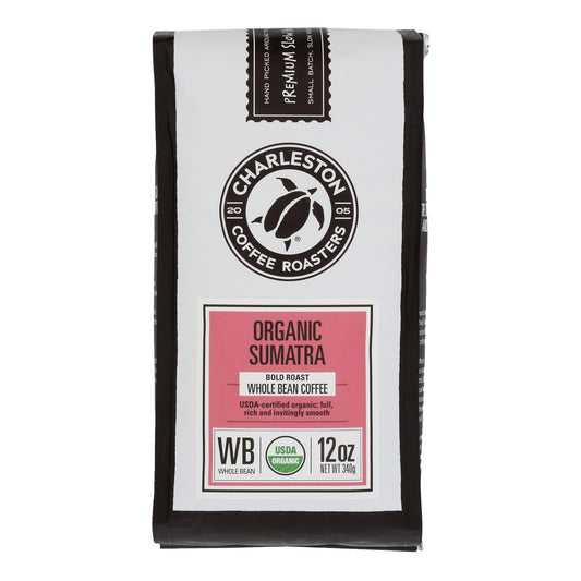 Charleston Coffee Roasters Sumatra Whole Bean Coffee, 12 Oz, Case of 6