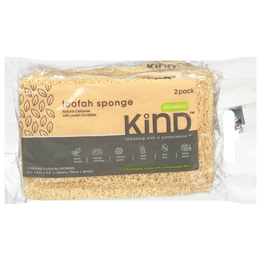 Casabella Kind Loofah Sponge Plant-Based (2-Pack, 12 Ct)