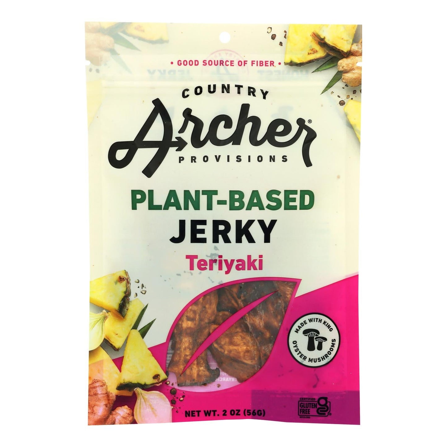 Country Archer Plant-Based Teriyaki Jerky - 2 Oz Bags (Case of 12)