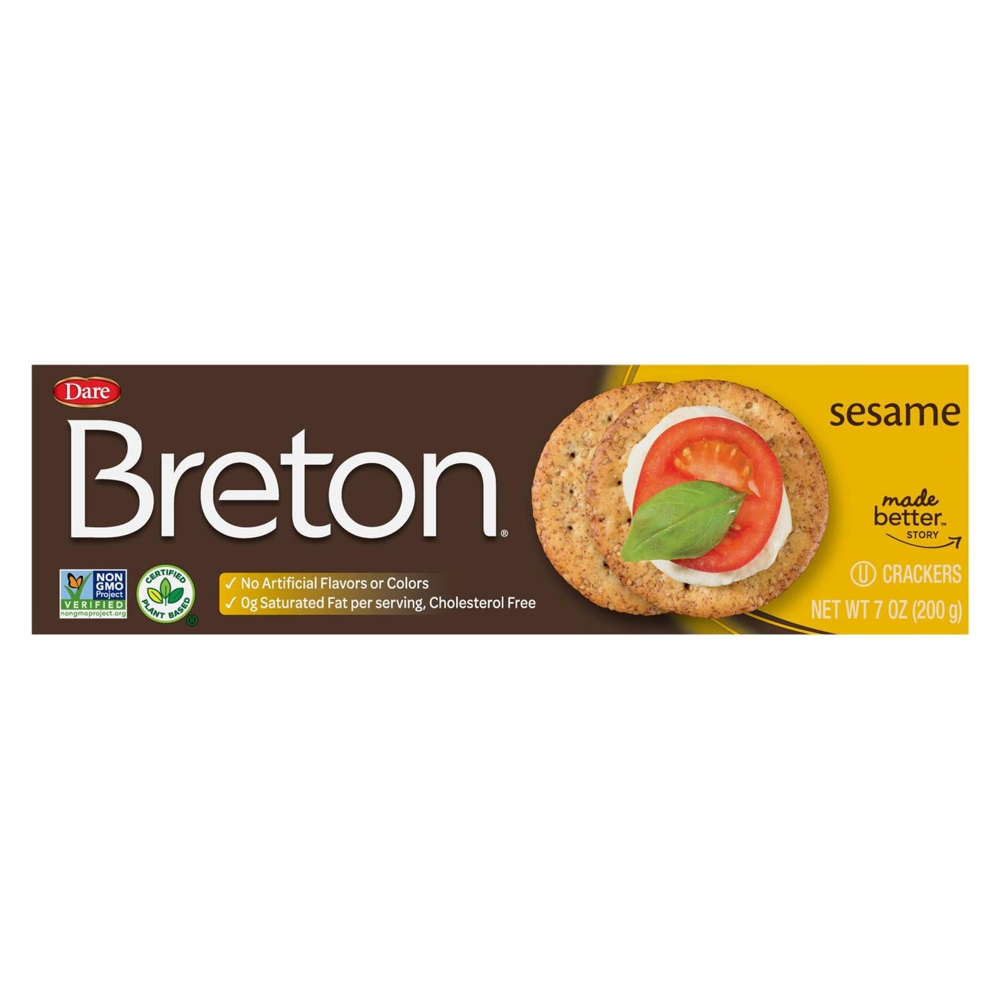 Breton Dare Sesame Crackers, 7 oz., Pack of 12