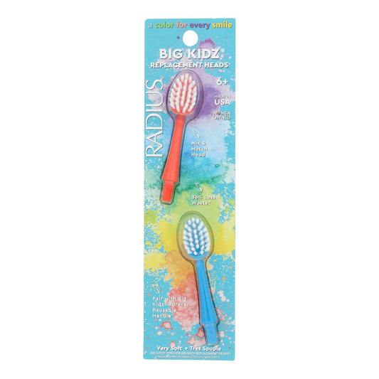 Radius Replacement Heads Forever Big Kidz Case of 6: Dual Brush Head for a Whiter, Healthier Smile