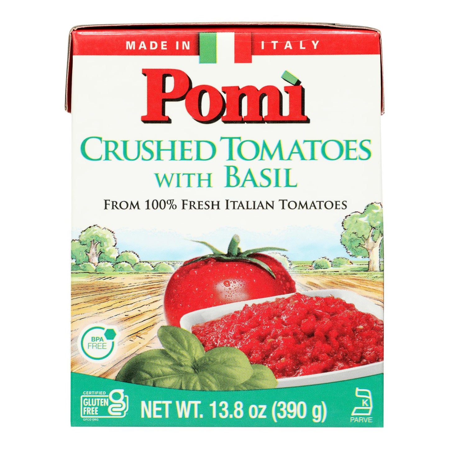 Pomi Crushed Tomatoes with Basil | 12 x 13.8 Oz.
