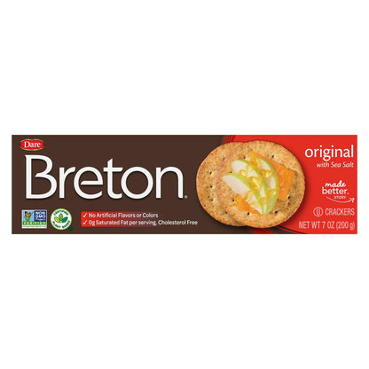 Breton Dare Original Crackers Case of 12, 7 Oz