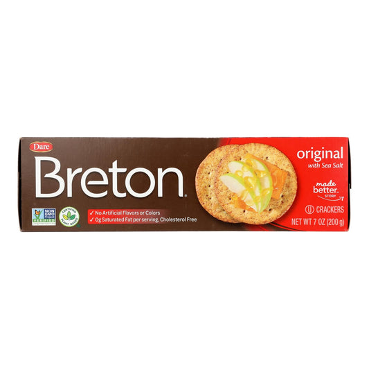 Breton Dare Original Crackers Case of 12, 7 Oz