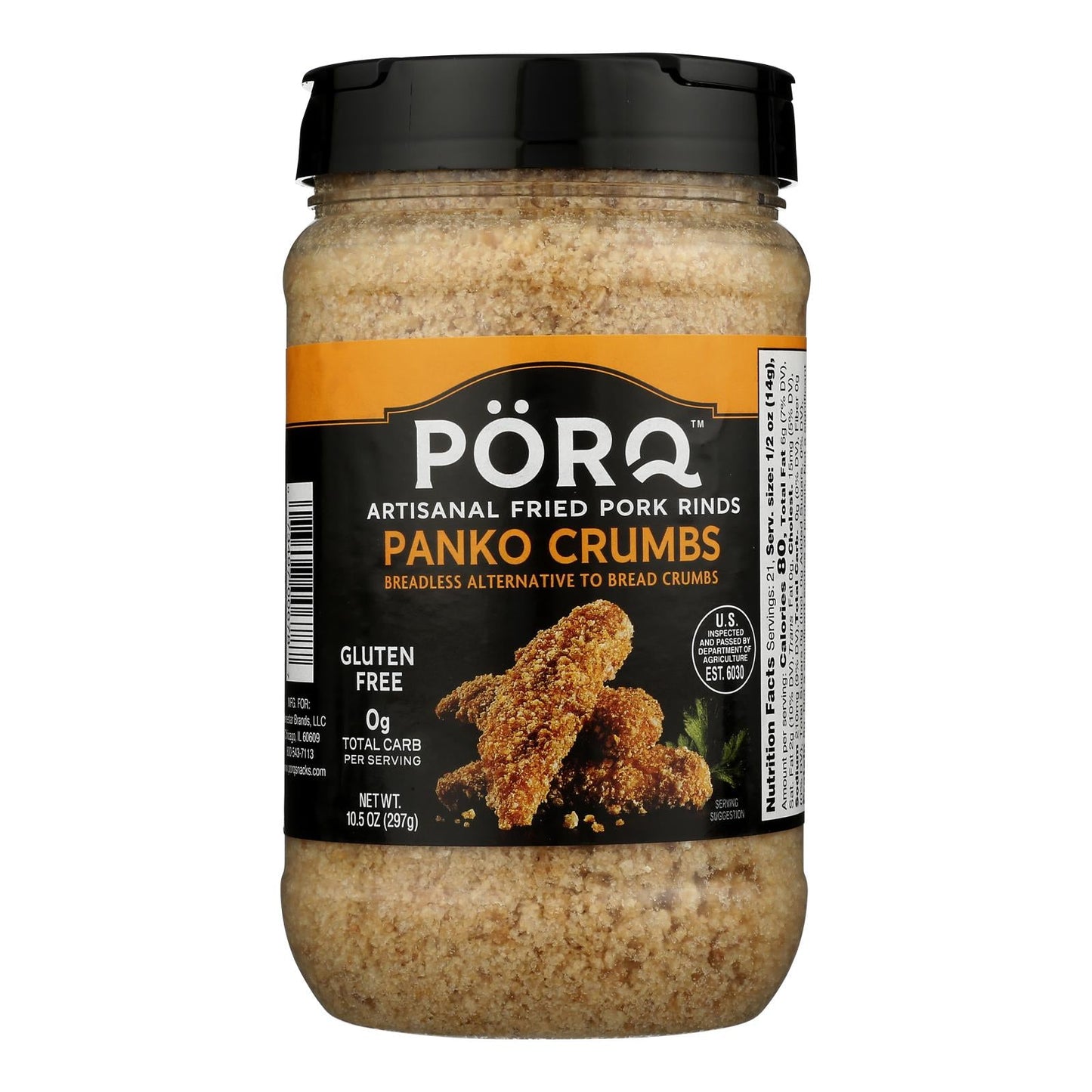 Porq 10.5 Oz Premium Panko Breadless Crumbs (Case of 6)