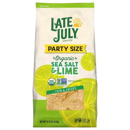 Late July Snacks Tort Chips Sea Salt Lime, 14.75 Oz