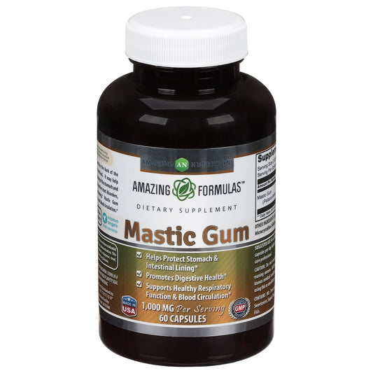 Amazing Formulas Mastic Gum 1000mg, Gluten-Free Immune Support Supplements, 60 Capsules