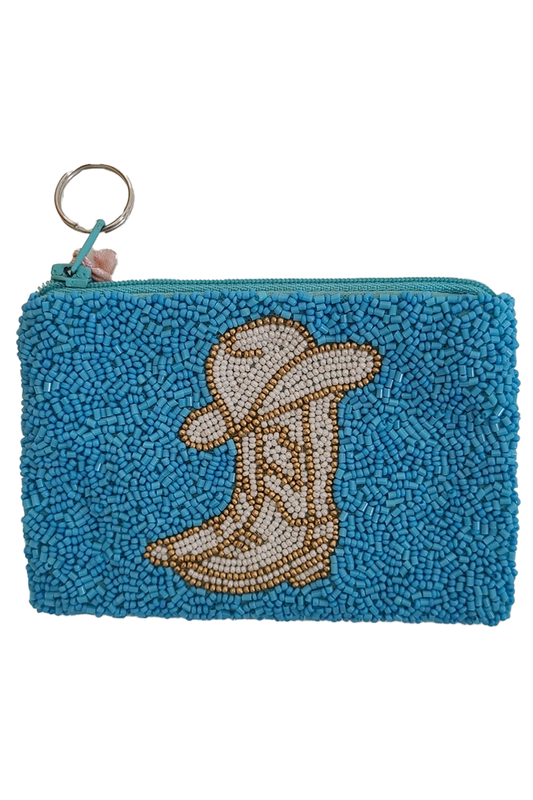 Hat and Boots Beaded Coin Purse