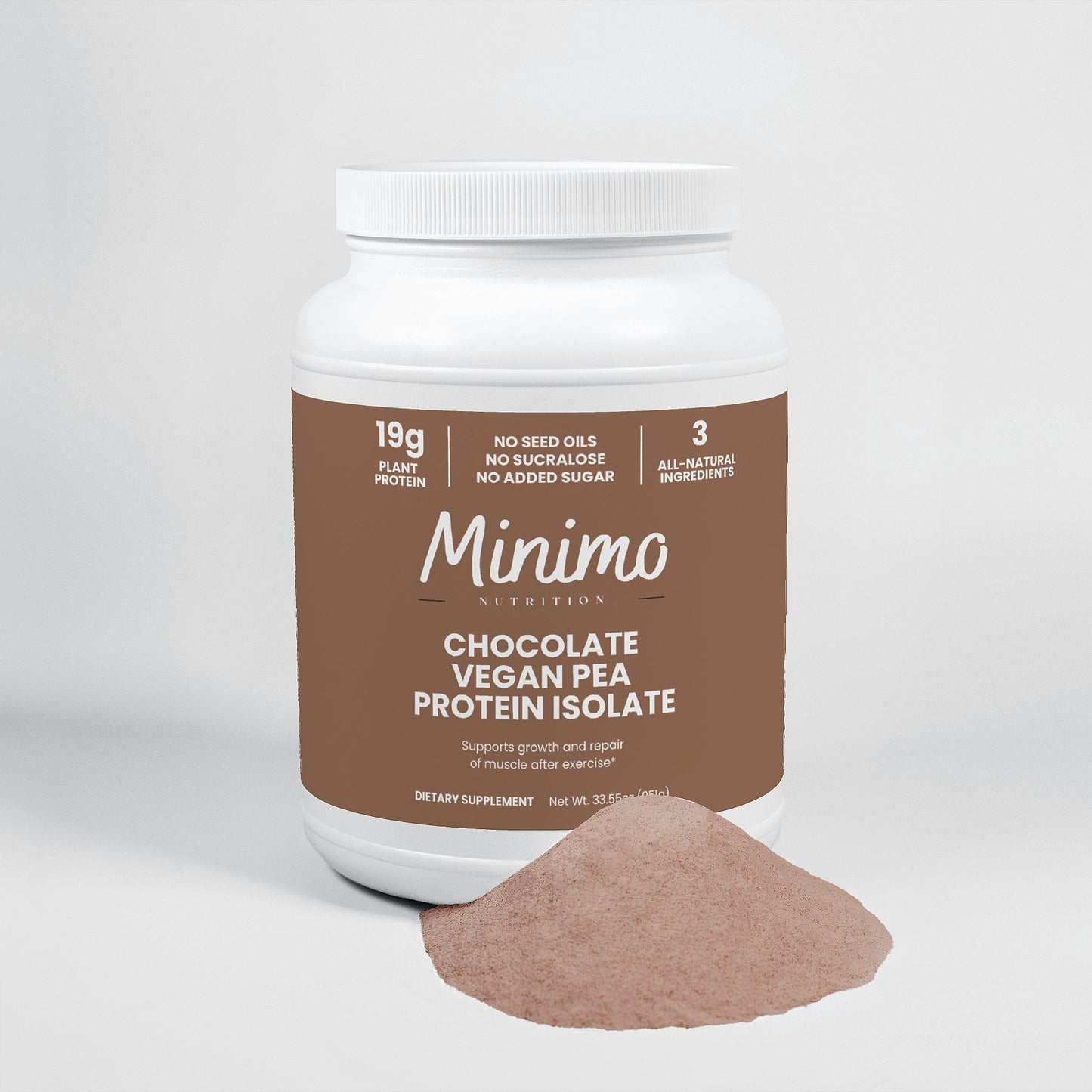 Chocolate Vegan Pea Protein Isolate Powder, 2.09 lbs