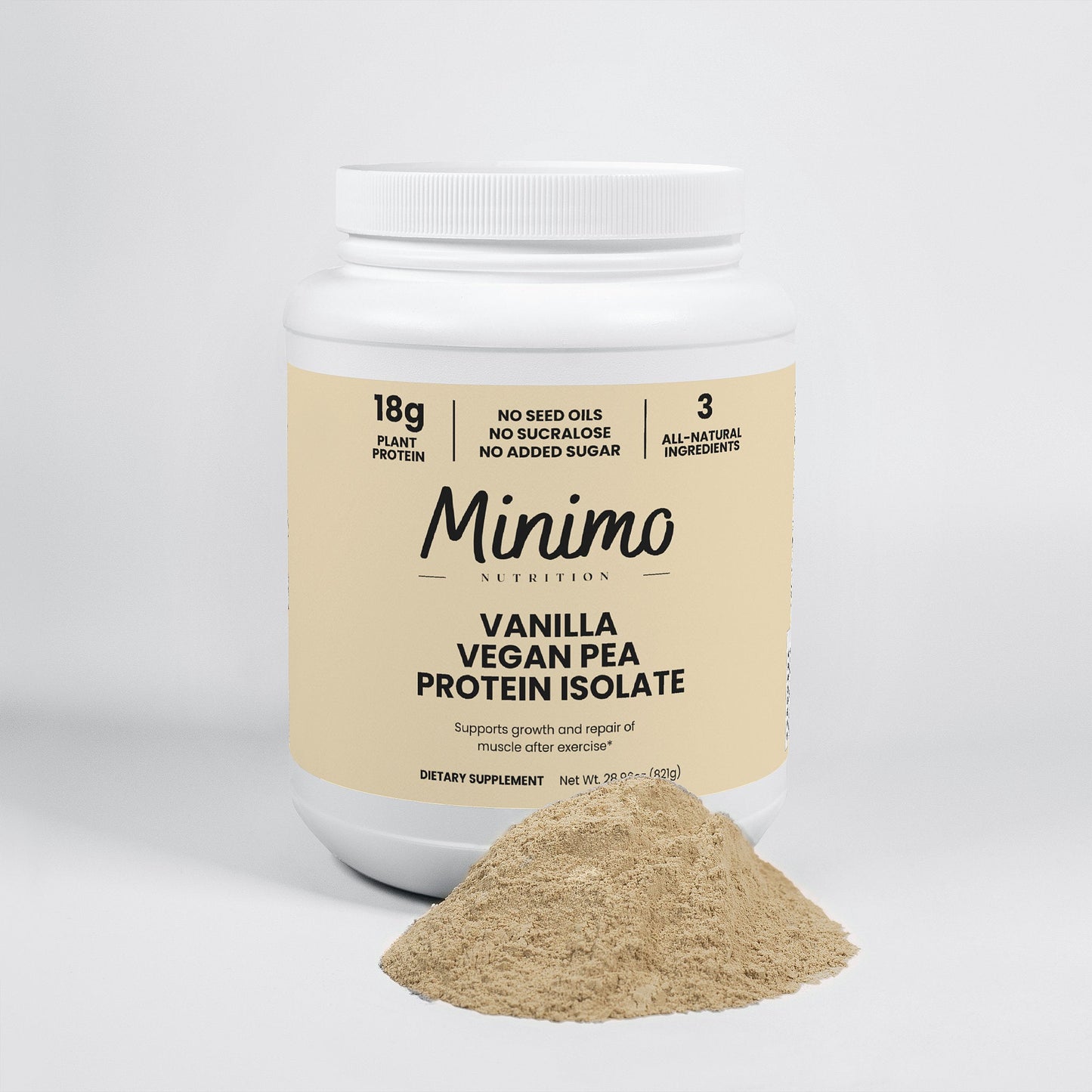 Vanilla Vegan Pea Protein Isolate Powder, 2.09 lbs