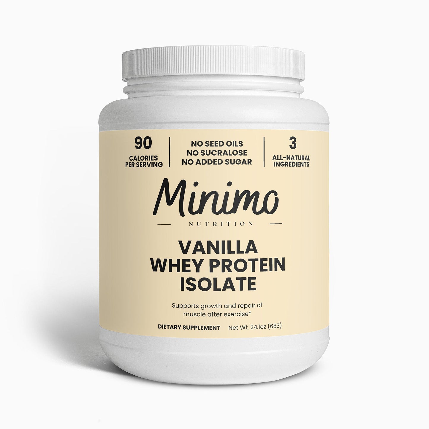 Vanilla Whey Isolate Protein Powder, 1.51 lbs