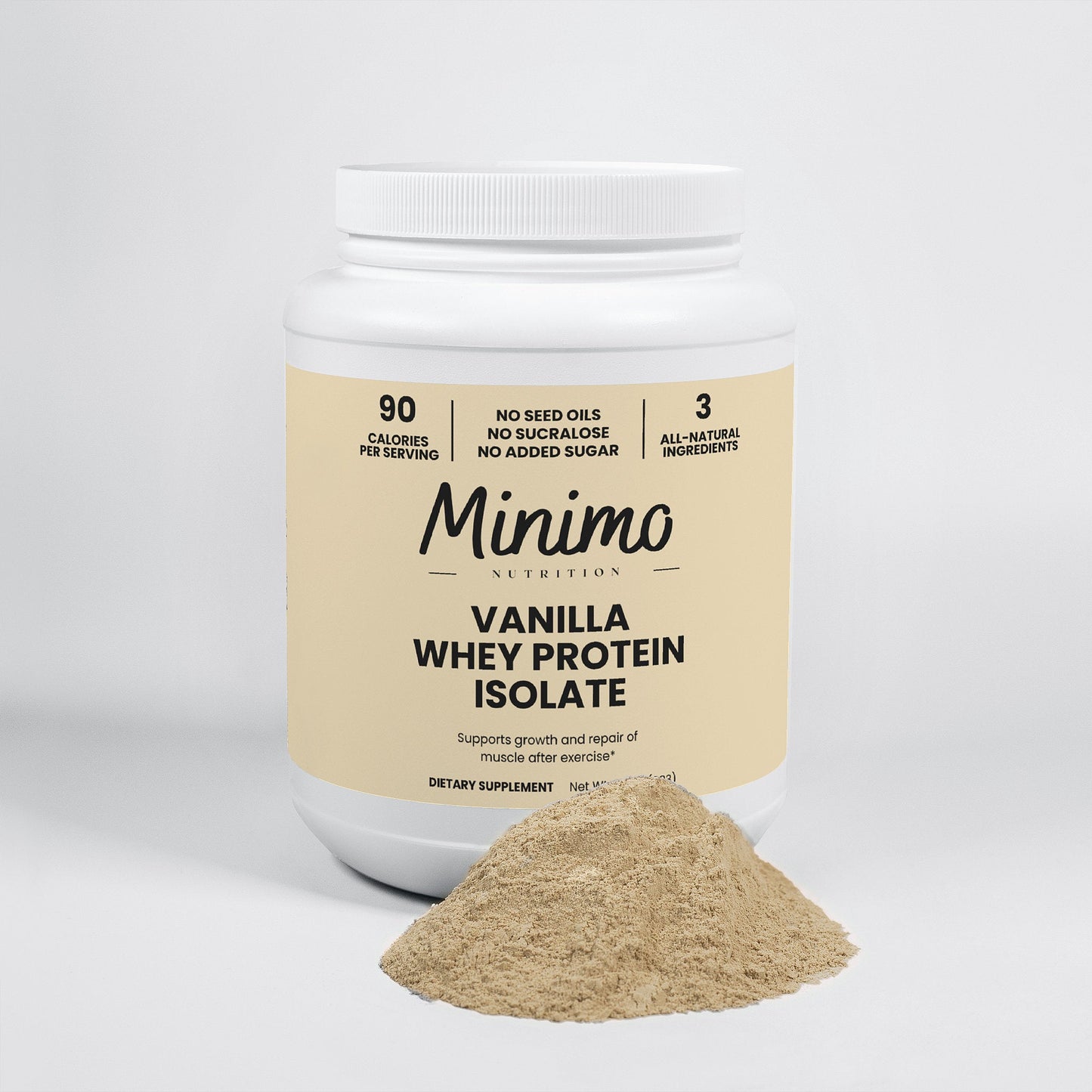 Vanilla Whey Isolate Protein Powder, 1.51 lbs