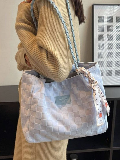 Lightweight Checkered Shoulder Bag