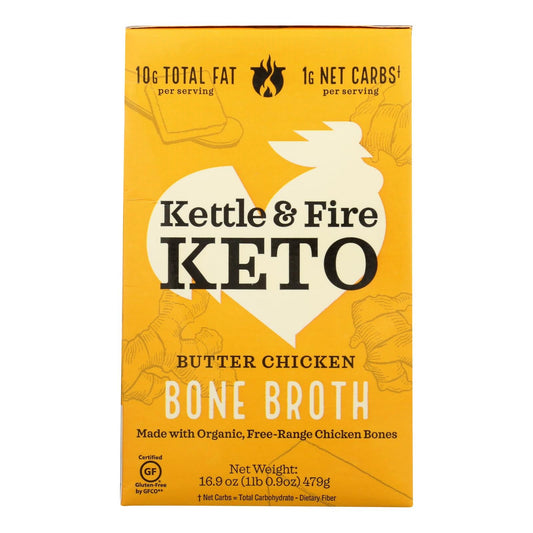 Kettle and Fire Case of 6 Bone Broth Butter Chicken - 16.9 Oz Each