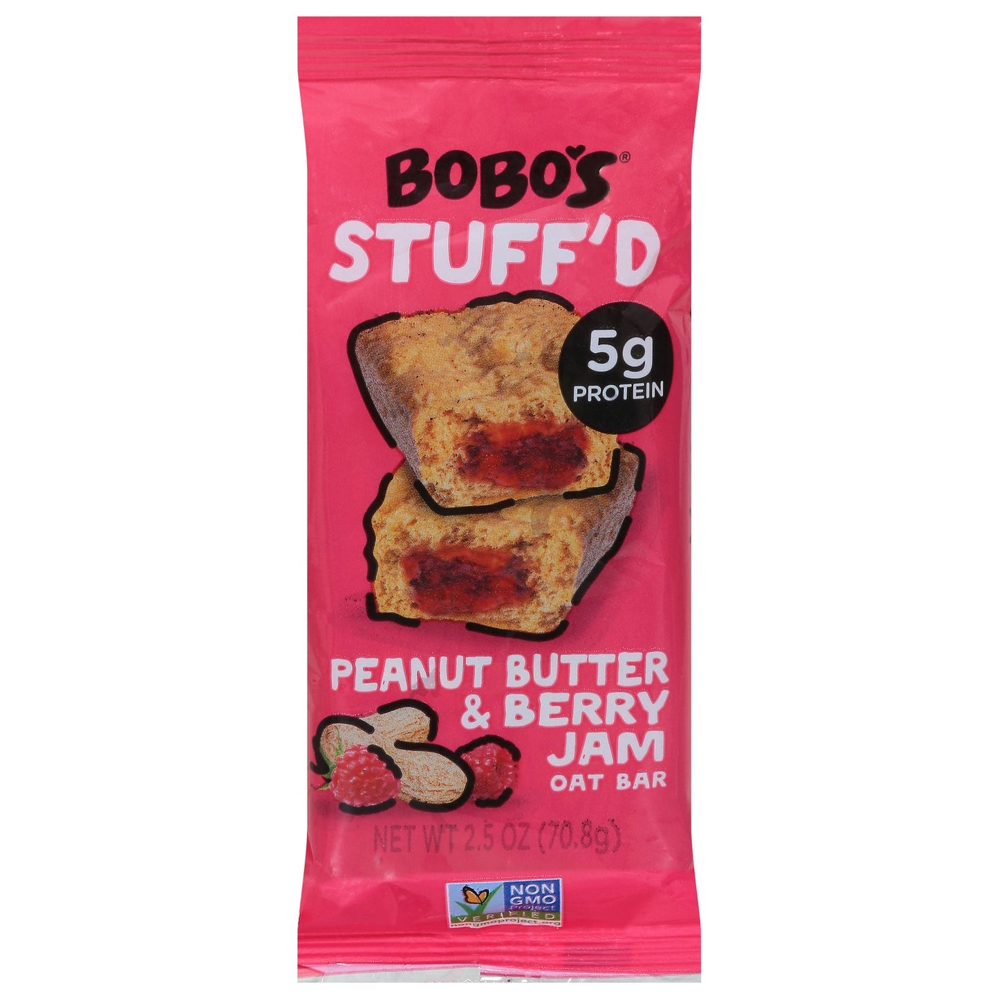 Bobo's Oat Bar, Stuffed Peanut Butter & Berry, 2.5 oz, Case of 12
