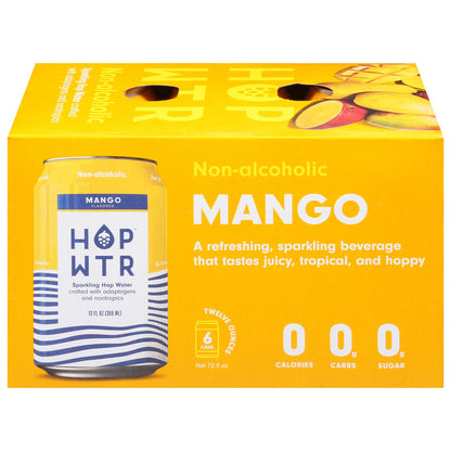 Hop Water Sparkling Mango Water, 6-Pack (24 Fl. Oz. Bottles)