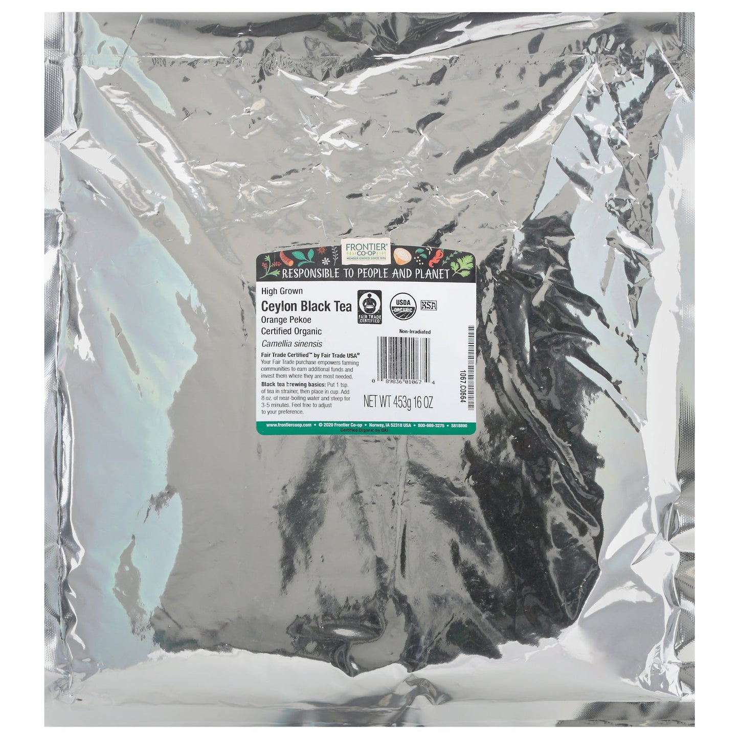 Frontier Herb Organic Fair Trade Ceylon Tea - 1lb Bag