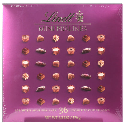 Lindt Swiss Mini Pralines Strawberries & Cream Magenta Box - Case of 8 - 6.2 oz
