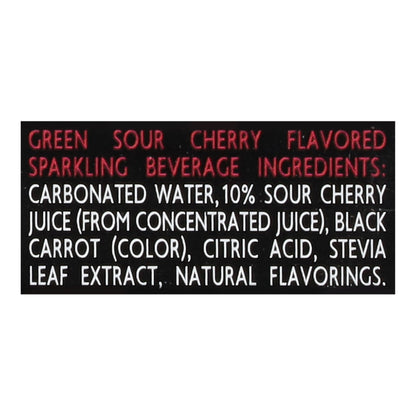 Green Sour Cherry Sparkling Water, Case of 4 (6 x 12 Fl Oz, 24 cans total)