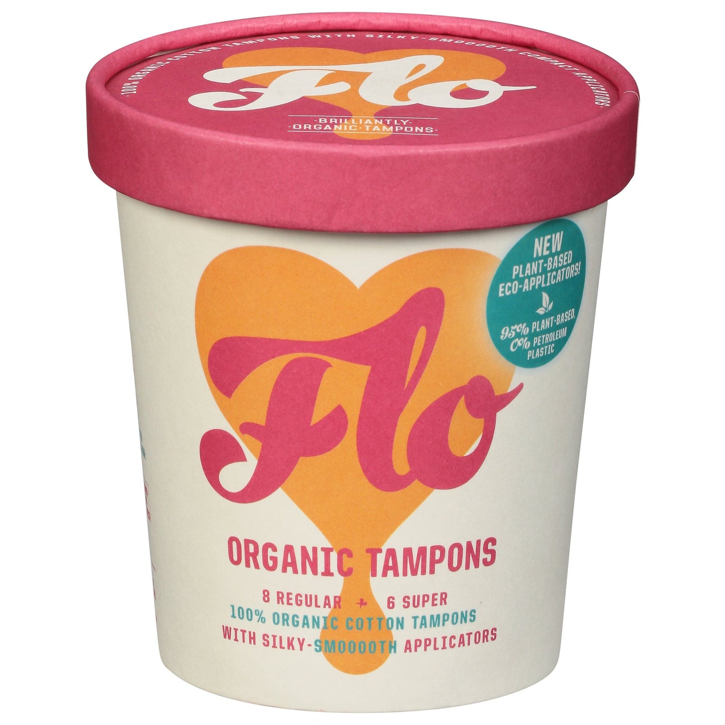 Flo Organic Tampons with Eco-Applicator - 12-14 Count Case