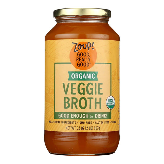 Zoup! Veggie Broth - Rich & Savory Umami Flavor - 32 Fl Oz - Case of 6