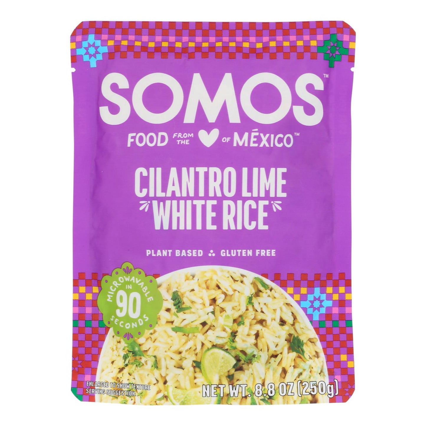 Somos Ready-to-Heat White Rice with Cilantro & Lime, Case of 6 (8.8 oz)