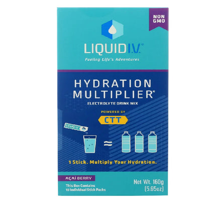 Liquid I.V. Hydration Multiplier Drink Mix - Acai Berry, 5.65 Oz Pack of 10