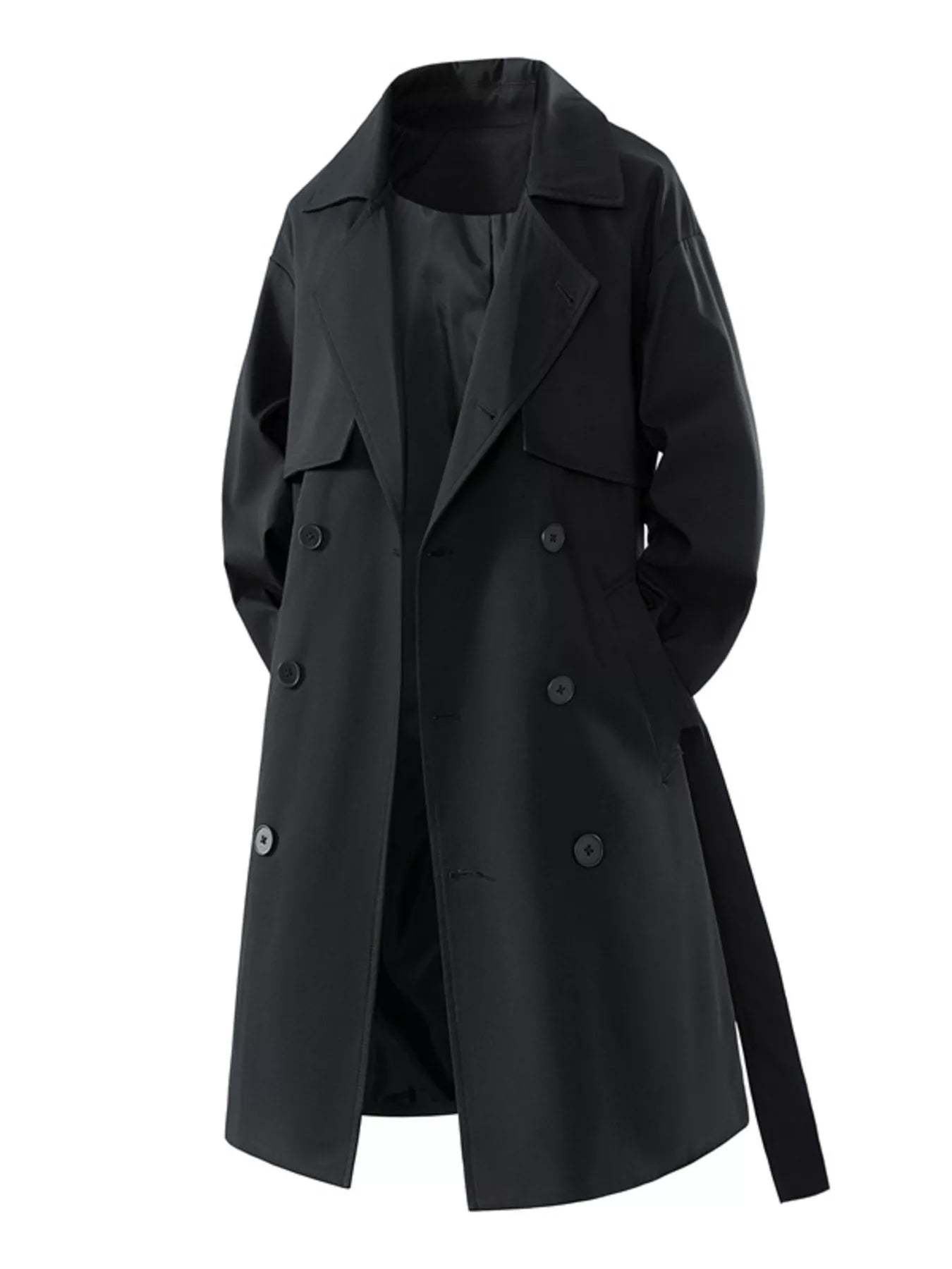 Men's Full Size Double-Breasted Trench Coat Plus Size