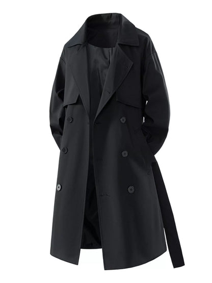 Men's Full Size Double-Breasted Trench Coat Plus Size