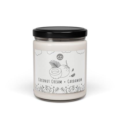 Coconut Cream Cardamom Soy Candle, Relaxing Aromatherapy Gift, Home Fragrance, Eco-Friendly Candle, Self-Care, Cozy Decor -- 9 oz